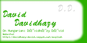 david davidhazy business card